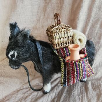 Esel mit Eseltrage für biblische Erzählfiguren und Egli-Figuren
