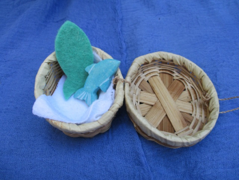 Fischerkorb mit Fisch